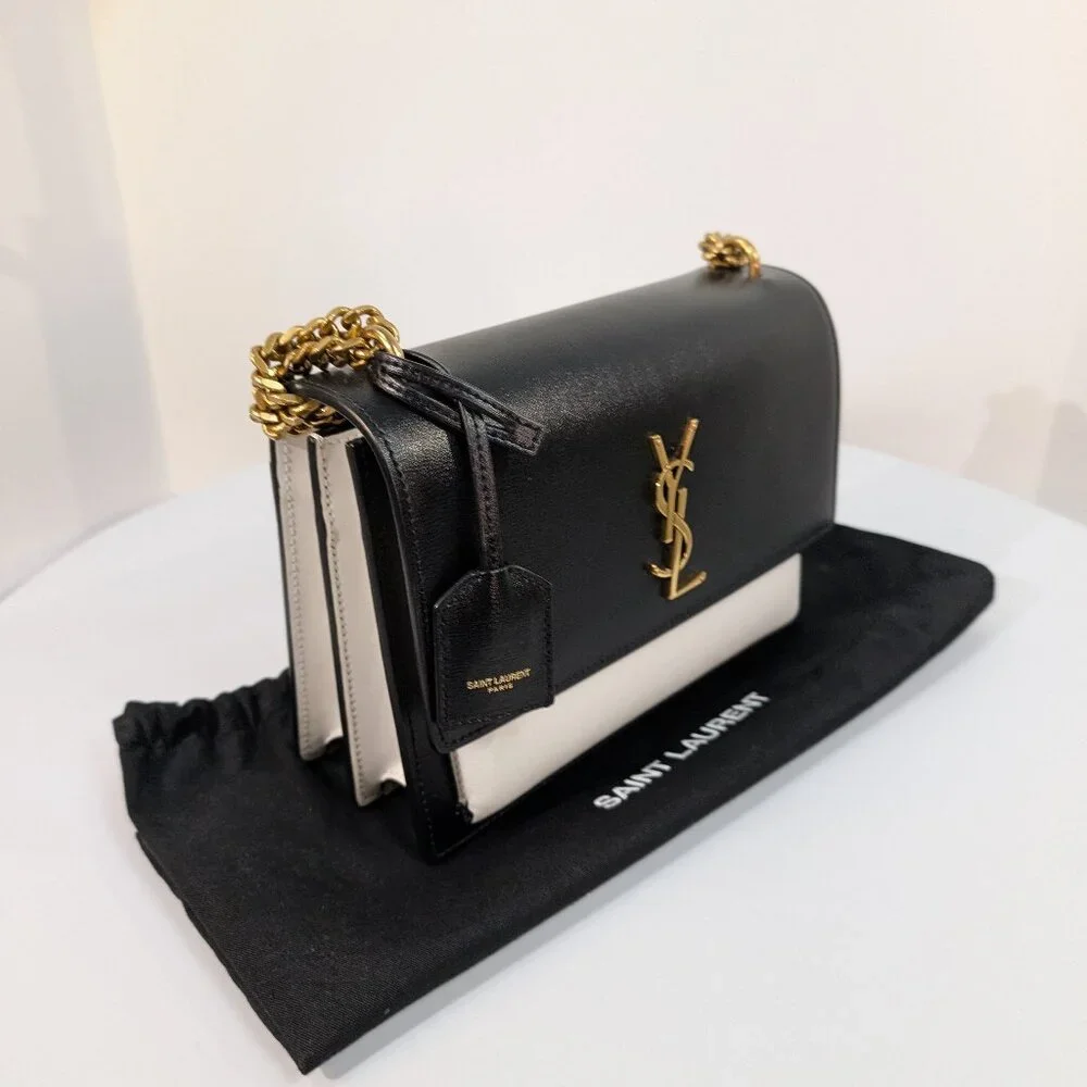 Yves Saint Laurent Sunset Black and White Shoulder Bag - Picture 16 of 16